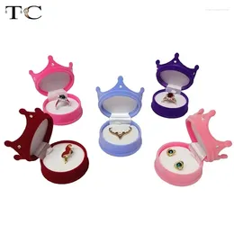 Jewelry Pouches Crown Shape Packaging Box Ring Earrings Necklace Pendant Storage Display Proposal Wedding Gift