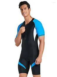 Women's Swimwear Men's Short Sleeve Swimsuit One-piece Thin Quick-dry Sun Protection Clothes Beach Swimming Snorkel Surf Bath Suit