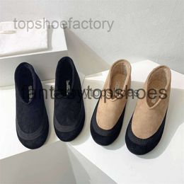 The Row TR shoes original Pure new fur one foot grandma boots comfortable warm Woollen boots women