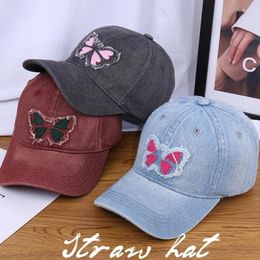 Ball Caps Spring Camping Baseball Hat Delicate Butterfly Decals For Teen