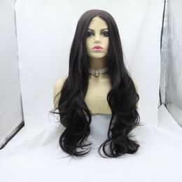 Big Wavy Mixed Color Middle Score Front Lace Wig Chemical Fiber High Temperature Wire Lace Chemical Fiber Wig Women Long Hair Headgear Curly Hair