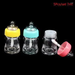 Storage Bottles 5PCS 5Ml/6ML/7ML Empty Lip Gloss Tube Clear Mini Refillable Cute Plastic DIY