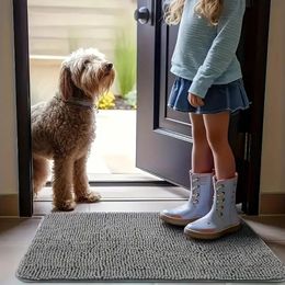 Dog Door Mat For Muddy Paws Absorbs Moisture And Dirt Absorbent Non-Slip Washable Mat Quick Dry Microfiber Mud Mat For Dogs 240429