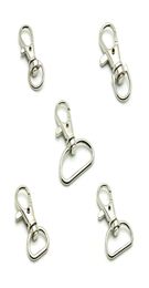 100pcslot Matel Snap Hooks Rotary Swivel For Backpack Webbing 9mm25mm Nickel Plated Lobster Clasps8594527