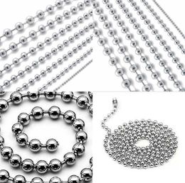 100pcslot 60cm24inch Metal Alloy Bead Ball Chains for Dog Tag pendants with mirror surface 552 S27657074