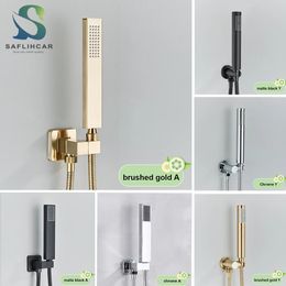 Brushed Gold Handshower Head ABS Plastic Handheld Shower Head 150cm Stainless Steel Shower Hose Wall Mounted Faucet Accessory 240429