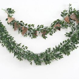 Decorative Flowers 6FT Green Artificial Garland Leave Vines Greenery Hanging Rattan Christmas For Wedding Birthday Party Home Decor Ly