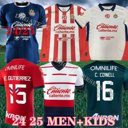 24 25 Chivas de Guadalajara Soccer Jerseys 2024 2025 LIGA MX C. COWELL A.ZALDIVAR CALDERON J.MACIAS CHICHARITO A.VEGA Men kids kit football shirt XXXL 4XL