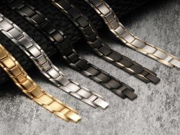 Black Magnetic Bracelet Stainless Steel Energy Germanium Magnet Health Men Hand Chain Bracelets for Women8278158