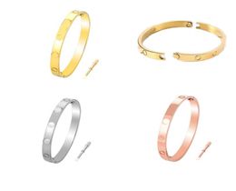 3 colors designer bracelets luxury jewelry bangle bracelet 4 diamons titanium steel Screw Screwdriver charms for women and men ban2925983