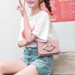 Shoulder Bags Big Lips Women Bag 2024 Shiny Stars Leather Change Purse Female Crossbody Messenger Chain Ladies