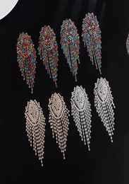 Stud Big rhinestone dangle earrings for women fashion statement crystal tassel earring large dangle earing evening Jewellery gift7321384
