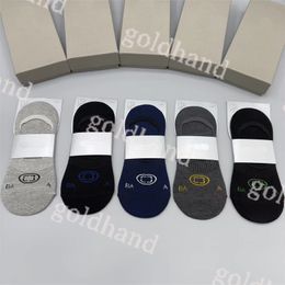 Brand knit Embroidery Socks Mens Designer Sport Sock Fashion Summer Boat Socks Five Pairs Casual Sock