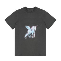 Women's T Shirts Designer pony Cat graffiti print short sleeved round neck casual versatile T-shirt for women