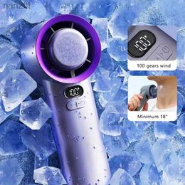 Electric Fans 3600mah portable handheld turbo fan with 100 adjustable wind speeds mini handheld fan battery powered electric knife free eyelash fanWX