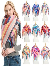 Scarfs For Women Fashion Square Scarf Colourful Tartan With Tassels Winter Warm Scarves Shawl Wrap Neck Gaiter New Design5985522