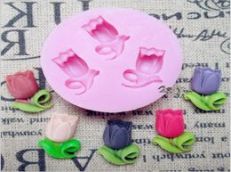 new threee Arylic Resin Flowers silicone moldfondant moldssugarcraft toolschocolate mould cake decorating tools TY17896484827