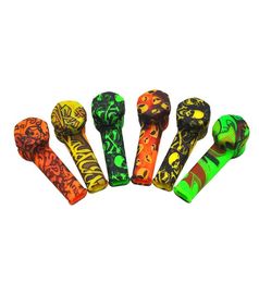 Portable Silicone Hand Tobacco Smoke Pipe Bowl Herb Cigarette Philtre Holder Colourful fashion pipe tobacco smoking pipe4120401