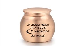 25x16mmMini Cremation Urns Funeral Urn for Ashes Holder Small Keepsake Memorials Jar l Love You to The Moon and Back1000399