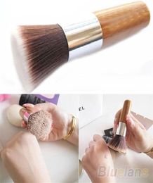 Whole Flat Top Buffer Foundation Powder Brush Cosmetic Makeup Basic Tool Wooden Handle 1259i2344498