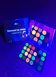 Fluorescent Halloween Eyeshadow Palette 24 Colours Glow in Dark Eye Shadow Palettes Glitter Neon Pigmented Bright Colourful Matte Sh5563291