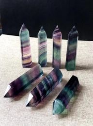 7080mm Natural Healing Quartz Wand Fluorite Rainbow Crystal Points Cure Gem 1pc2673205