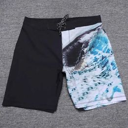 Men's Swimwear New Fashion Surfwear Mens Bermuda Quick-Dry Spandex Beach Pants Board Shorts Waterproof Swimming Trunks E883 Q240429