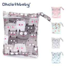 Diaper Bags 20X25CM Waterproof PUL Two Zippered Pockets Small Pouch Cloth Diaper Bag Wet Dry Bags For Baby Clean Soiled Items Travel Beach d240429