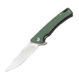 M7745 Flipper Folding Knife D2 Satin Blade Micarta Handle Ball Bearing Fast Open Folder EDC Pocket Knives Outdoor Camping Tools