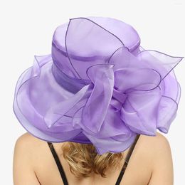 Wide Brim Hats Elegant Birding For Women Leaf Flower Bridal Shower Hat Sun Beach Sombrero Sol Hombre Big Hand-Made