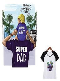 Baby Dad Patches Super Baby Heat Transfer Stickers Diy Accessory Fashion Iron On Clothes Thermal Patches Family Transfer2524881