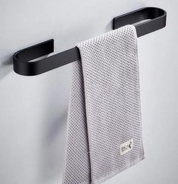 Towel Holder Bathroom Towels Rack Hanger Black Silver Stainless Steel Wall Hanging Bar Organizer Kitchen Storage Shelf Racks9578976