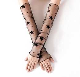 Summer Lace Arm Gloves Women Girl Chic Ultra Thin Star Mesh Arm Gloves Silk AntiUV Sunscreen Mutipurpose Leg Covers1352276