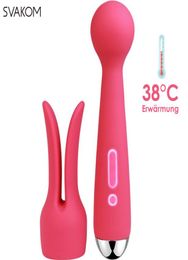 SVAKOM EMMA Intelligent Heating G Spot Dildo Rabbit Vibrator Silicone Female Vagina Clitoris AV Wand Massager With Rabbit Cap For 6494074