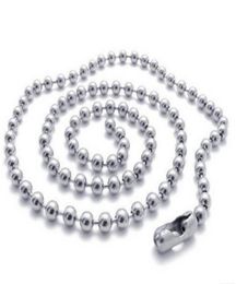 100pcs 24mm 50cm 60cm 70cm silver tone Ball Beads beaded Necklace Chain 8893711