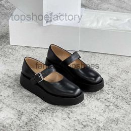 The Row Shoes Style TR Womens Same shoes 2022 Single New Straight Buckle Flat Bottom Versatile Elevated Mary Jane Shoes Fashion 8GLY 49CY