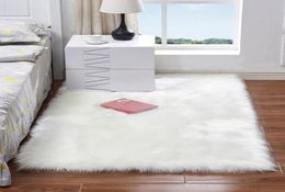 White Long Plush Carpets Living Room Bedroom Rug Antiskid Soft Carpet Modern Carpet Mat Child Bedroom Safe Mat 15 Sizes1008060