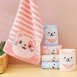 Towels Robes Childrens towel jacquard water absorbent thick cotton kindergarten baby face washing towel cute cartoon mini towelL2404