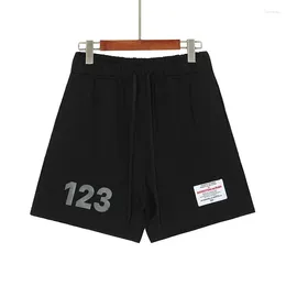 Men's Shorts High Street Loose Sports Capris Worn Out Wash Water Print Fashion Drawstring Quality 2024 RRR123 For Men