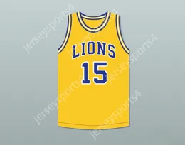 CUSTOM NAY Mens Youth/Kids JEFF HORNACEK 15 LYONS TOWNSHIP HIGH SCHOOL LIONS YELLOW GOLD BASKETBALL JERSEY 2 TOP Stitched S-6XL