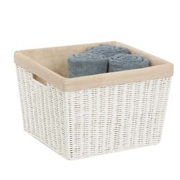Storage Baskets Honey-Can-Do Paper Rope and Steel Large Storage Basket with Liner White/Natural