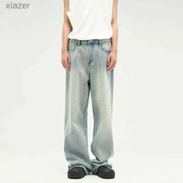 Men's Jeans Mens oversized green washed pants 90s vintage Y2k wide pants hip-hop pants casual work clothes WX