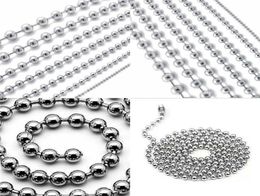 100pcslot 60cm24inch Metal Alloy Bead Ball Chains for Dog Tag pendants with mirror surface 552 S29250502