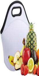 DHL Favors Sublimation Blanks Reusable Neoprene Tote Bag handbag Insulated Soft Lunch Bags With Zipper Design For Work School FY6580162