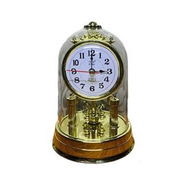 Luxury Gold Table Clock Silent Desk Clocks Desktop Watches Antique Clock Vintage Bedside Bedroom Living Room Rotating Ornaments 240429