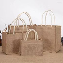 Shopping Bags 100pcs Wholesale/lot Customised High Quality Resuable Eco-friendly Jute Burlap Pouch Tote With Handles