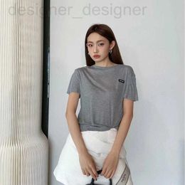 Women's T-Shirt designer brand M Family T-shirt Female 24 Spring/Summer Slim Fit Gray Short sleeved Round Neck OOIV