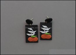 Stud Earrings Jewellery Trendy Christmas Halloween Polymer Clay Mti Colour Series Geometric Pumpkin Dangle Unique Earring Sets For Dh2187343