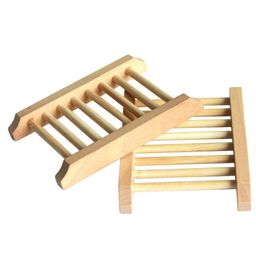 100PCS Natural Bamboo Wooden Soap Dish Wooden Soap Tray Holder Storage Soap Rack Plate Box Container for Bath Shower Bathroom WCW62537480