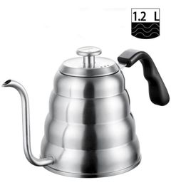 Stainless Steel Tea Coffee Kettle with Thermometer Gooseneck Thin Spout for Pour Over Coffee Pot Works on Stovetop 40oz12L2328183